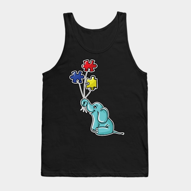 Elephant Autism Tank Top by LetsBeginDesigns